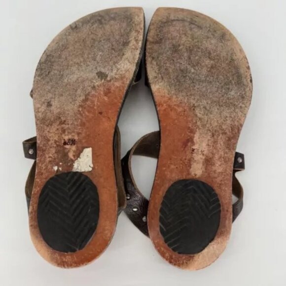 Cydwoq‎ Studs Studded Toe Thong Sandals Size 36.5 US 6.5 Brown Leather USA Made - Picture 5 of 7